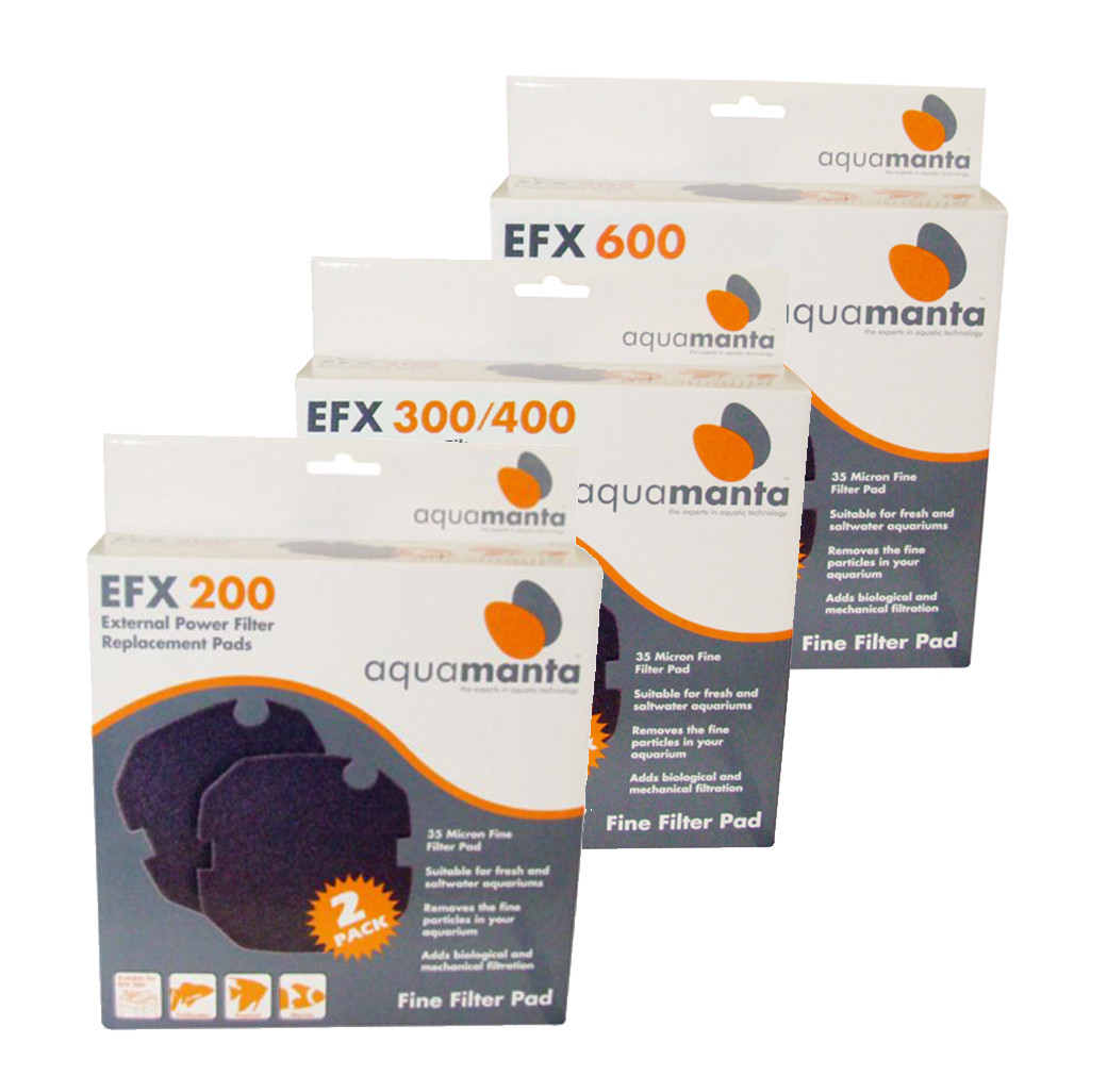 AquaManta EFX External Filter Fine Sponge Pad (Pack of 2)
