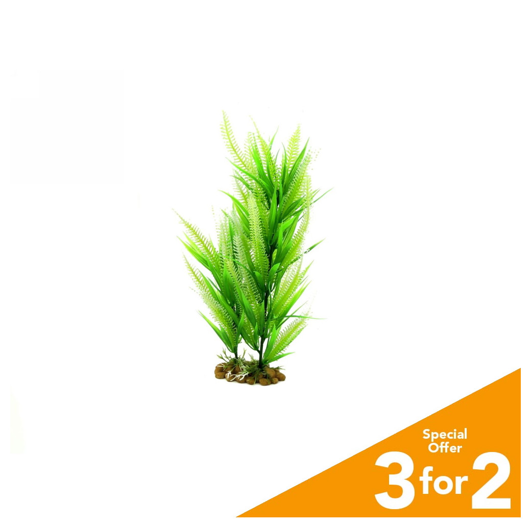 Classic Plastic Aquarium Plant (Large) - Light Green Hedge