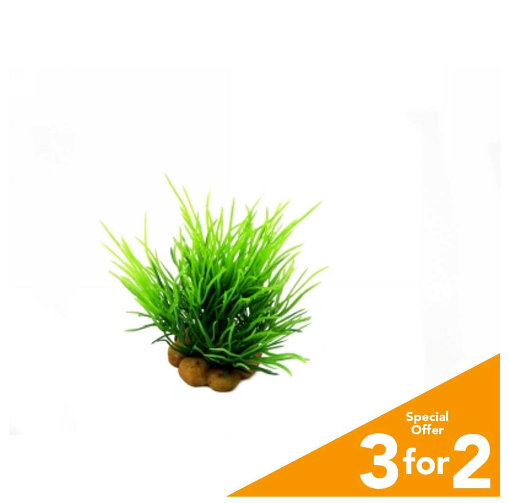 Classic Plastic Aquarium Plant (X-Small) - Dark Green Moss