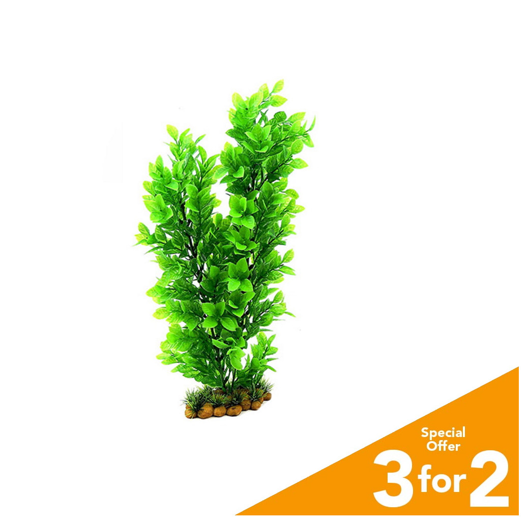 Classic Plastic Aquarium Plant (X-Large) - Green Leaf