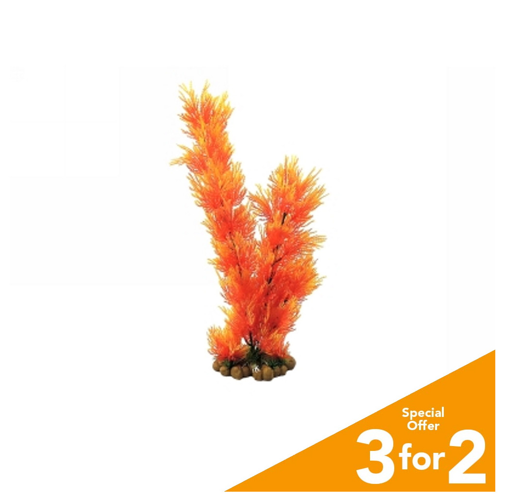 Classic Plastic Aquarium Plant (XX-Large) - Orange Grass