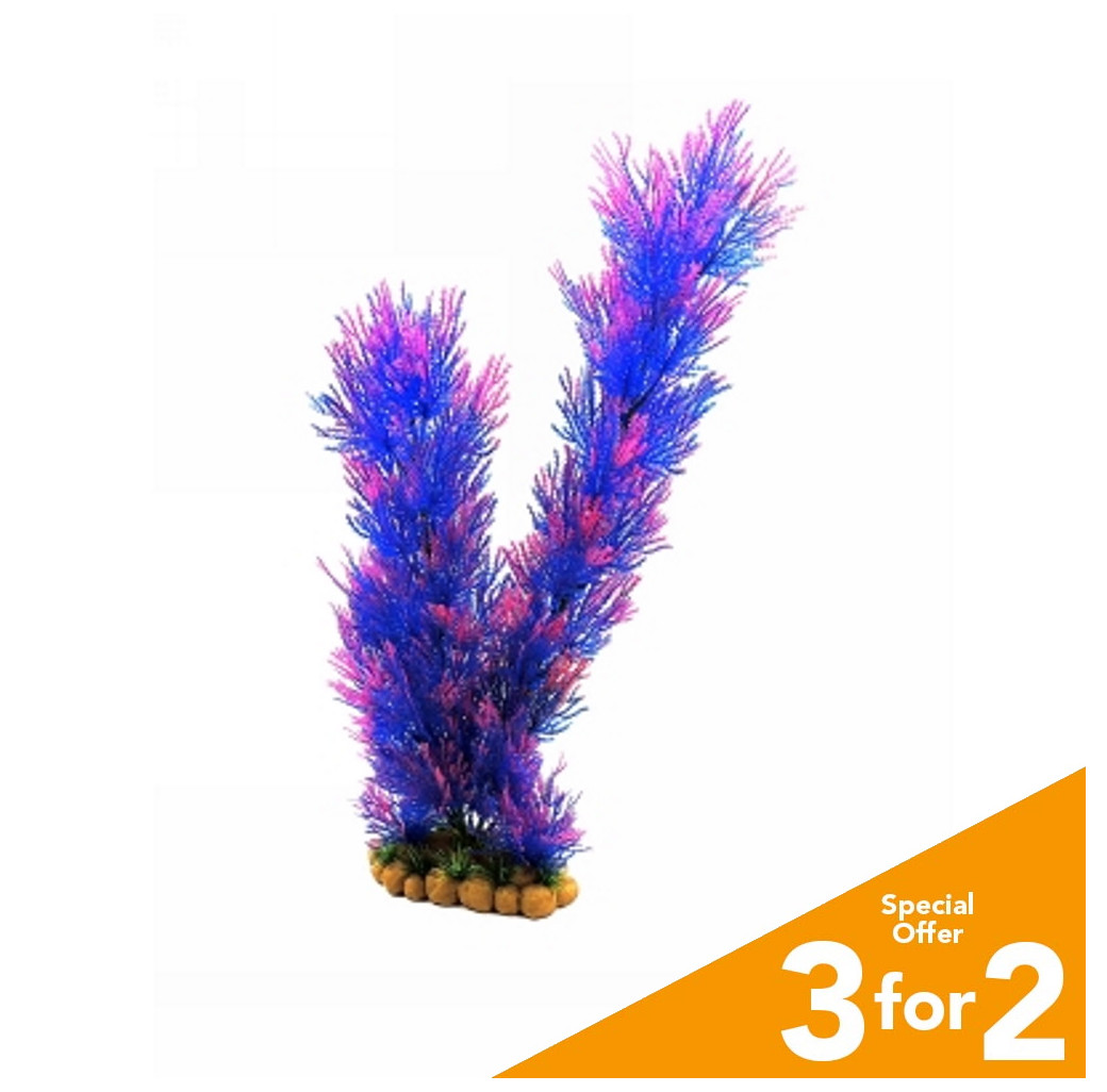 Classic Plastic Aquarium Plant (XX-Large) - Purple Grass
