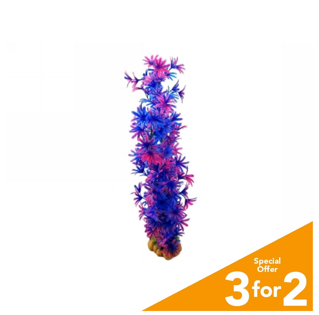 Classic Plastic Aquarium Plant (XX-Large) - Purple Leaf