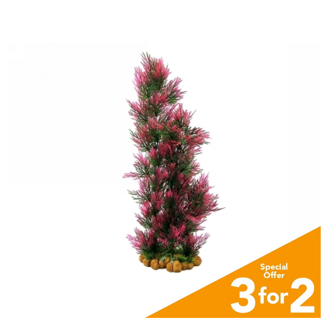 Classic Plastic Aquarium Plant (XX-Large) - Green & Red Grass