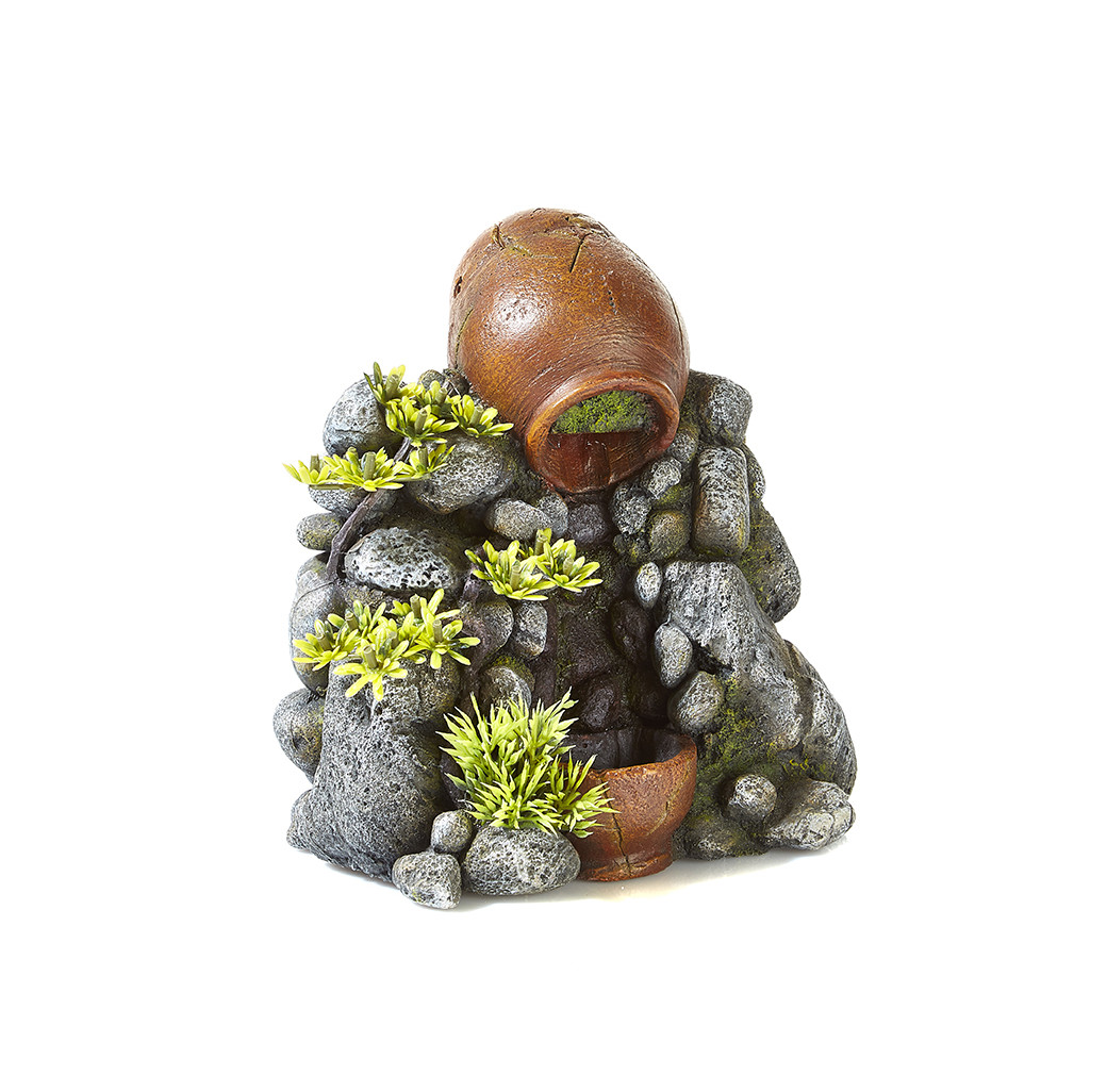 Classic Ornament - Clay Pot Sand Fall with Plants