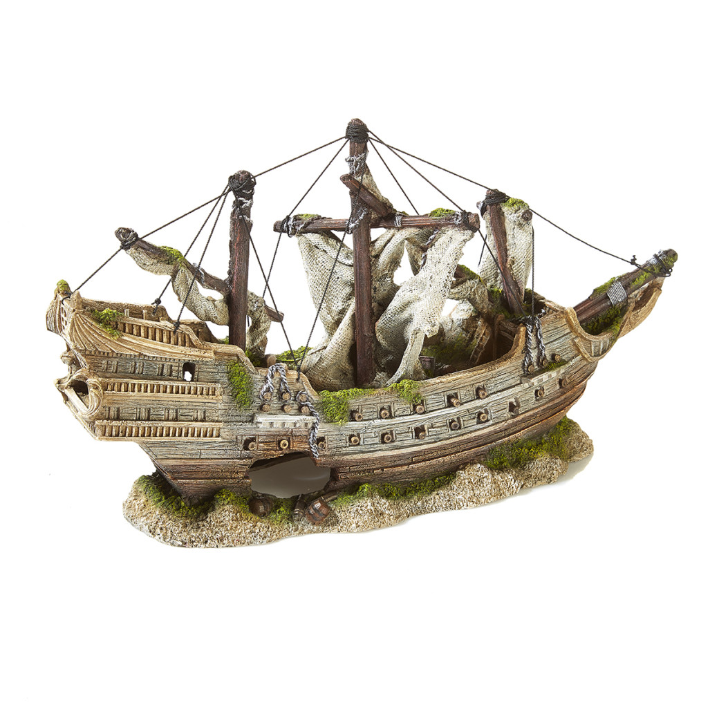 Classic Ornament - Large Galleon on Rocks