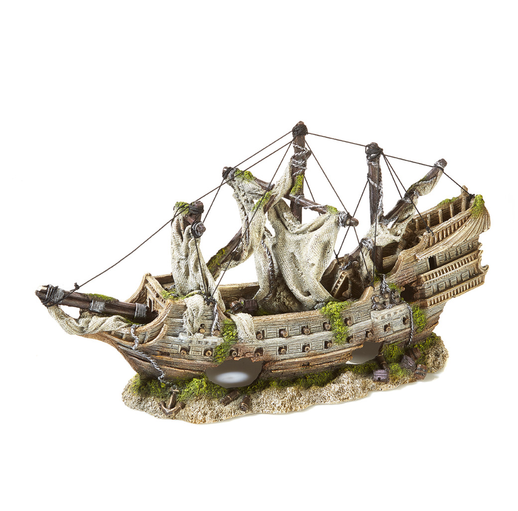 Classic Ornament - Large Galleon on Rocks
