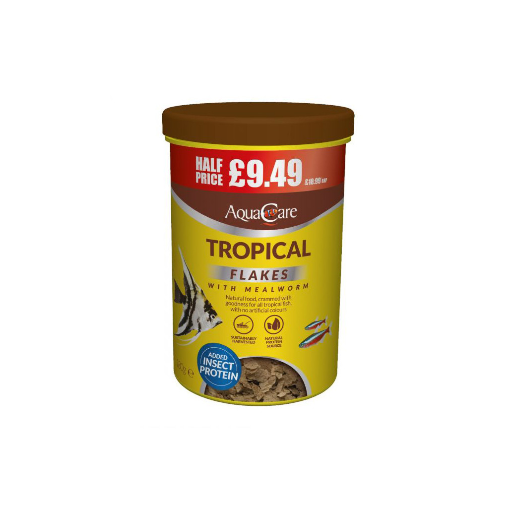 AquaCare Tropical Flakes (180g) - HALF PRICE