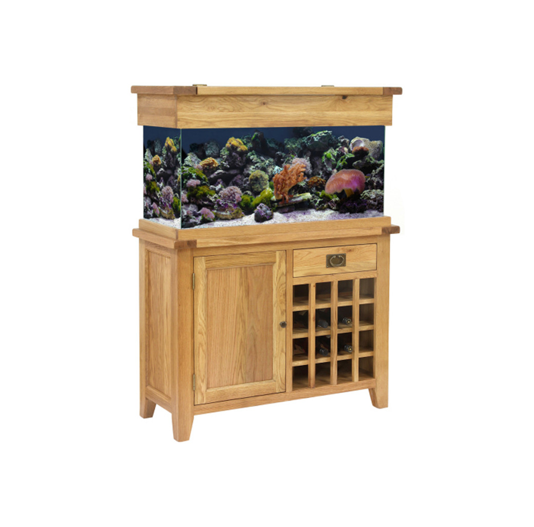 Aqua Oak 110cm Wine Rack Aquarium & Cabinet