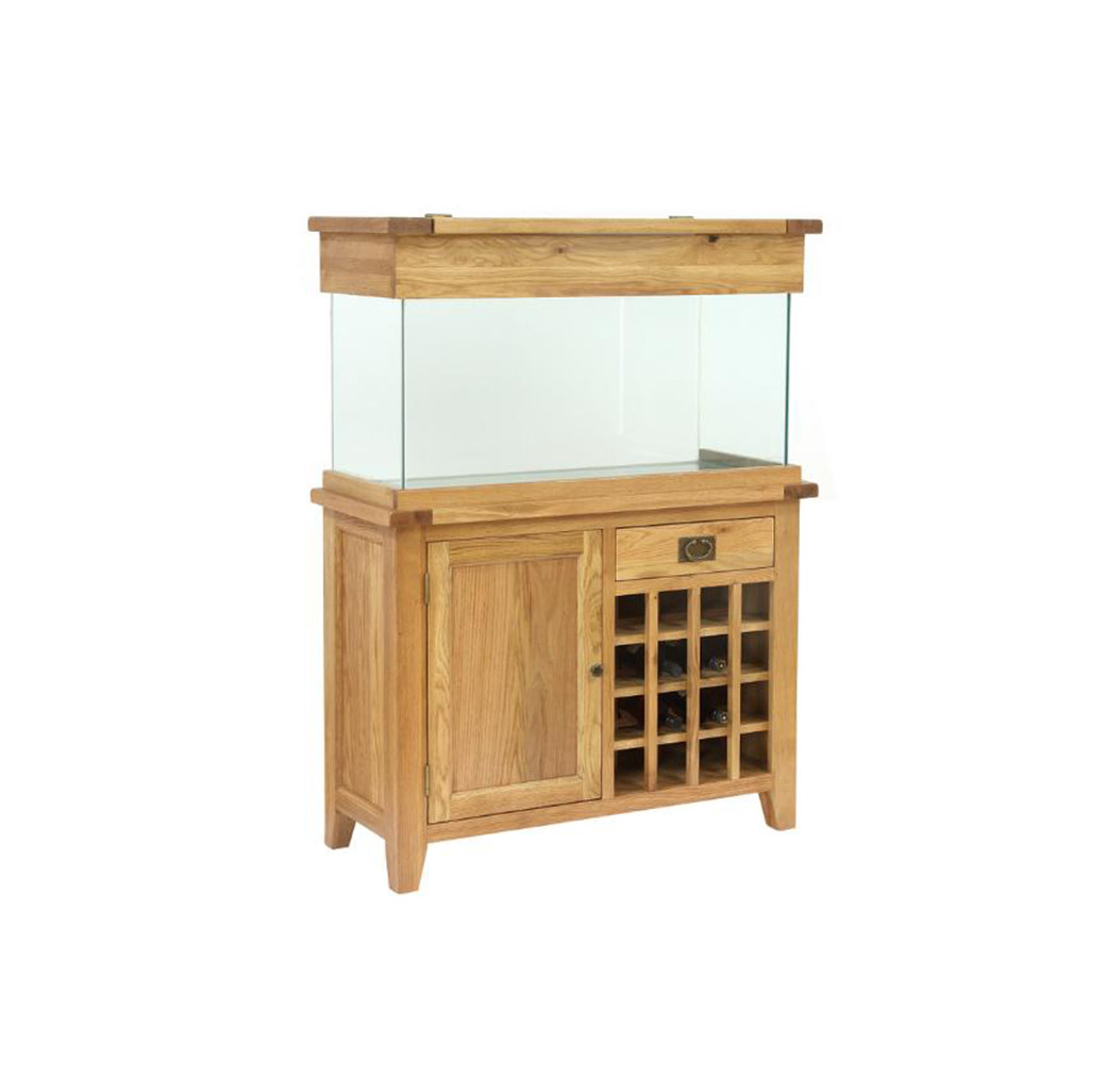 Aqua Oak 110cm Wine Rack Aquarium & Cabinet