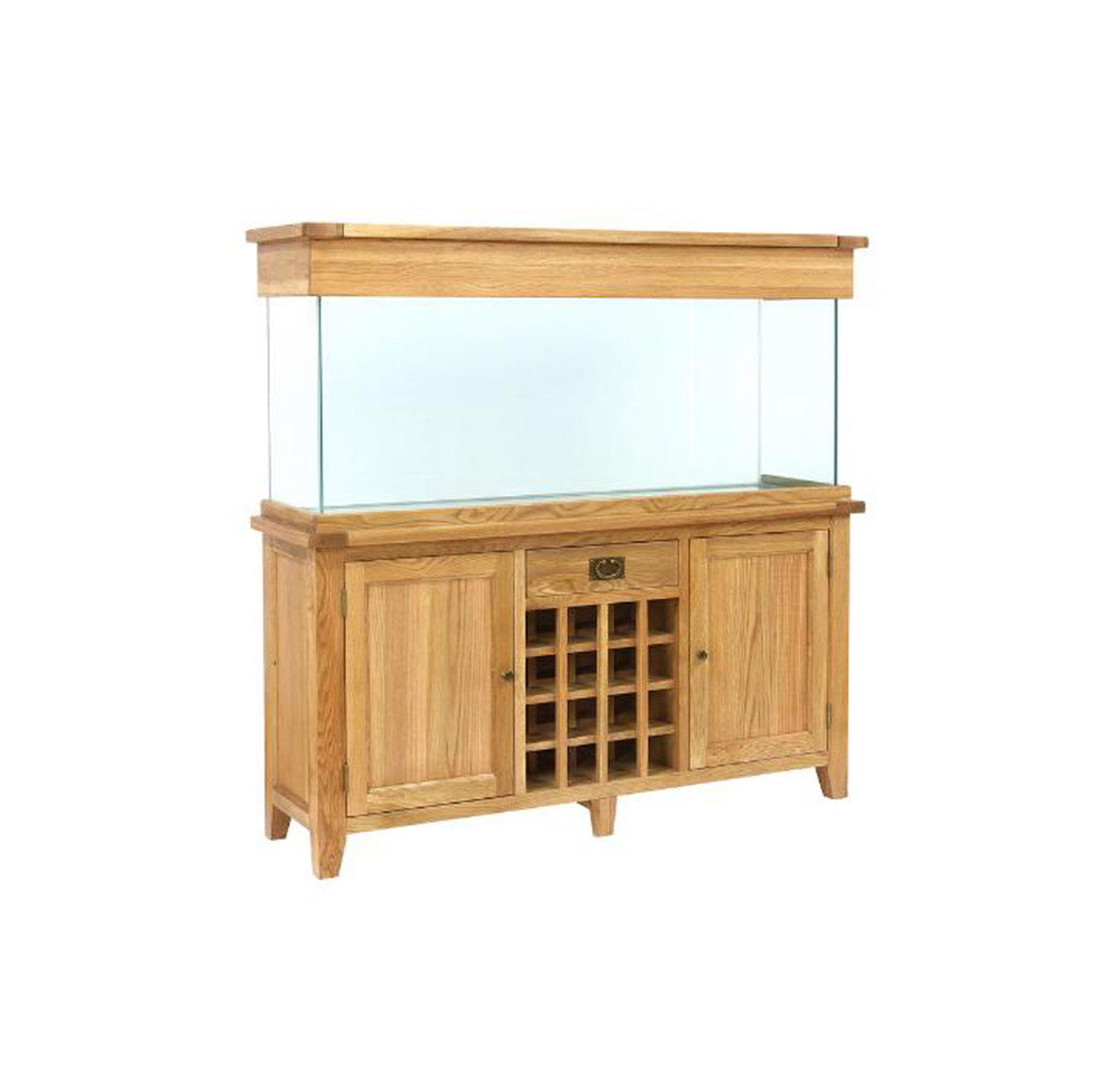 Aqua Oak 160cm Wine Rack Aquarium & Cabinet