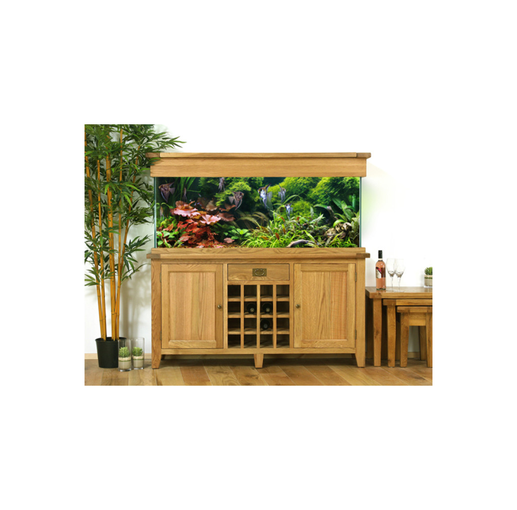 Aqua Oak 160cm Wine Rack Aquarium & Cabinet