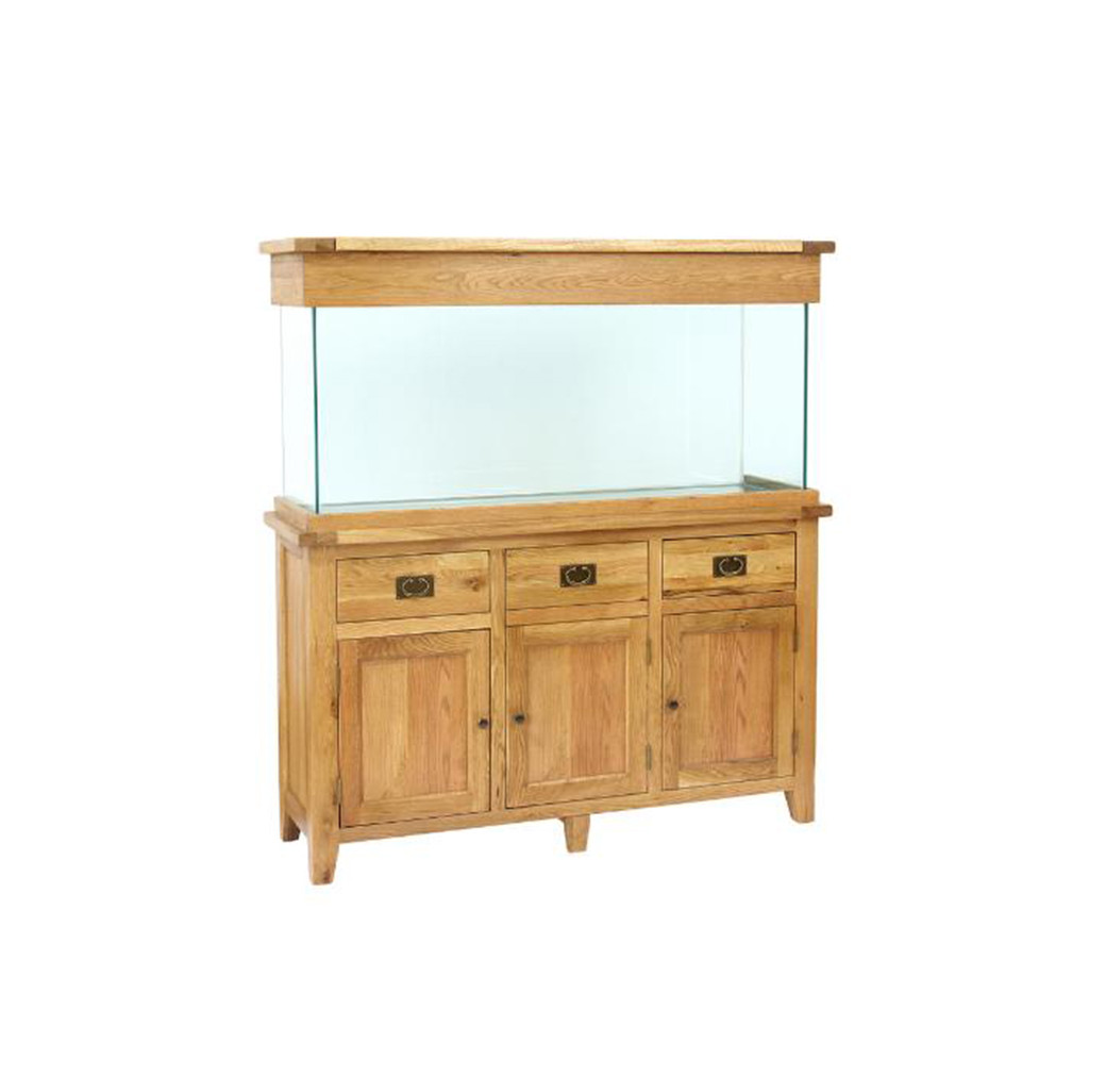 Aqua Oak 150cm Doors & Drawers Aquarium & Cabinet