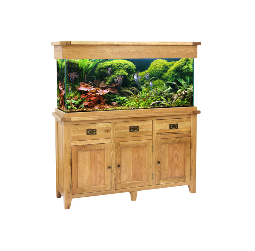 Aqua Oak 150cm Doors & Drawers Aquarium & Cabinet