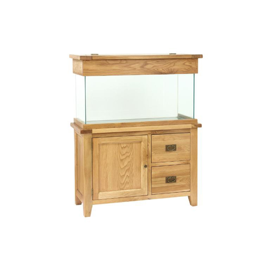Aqua Oak 110cm Doors & Drawers Aquarium & Cabinet