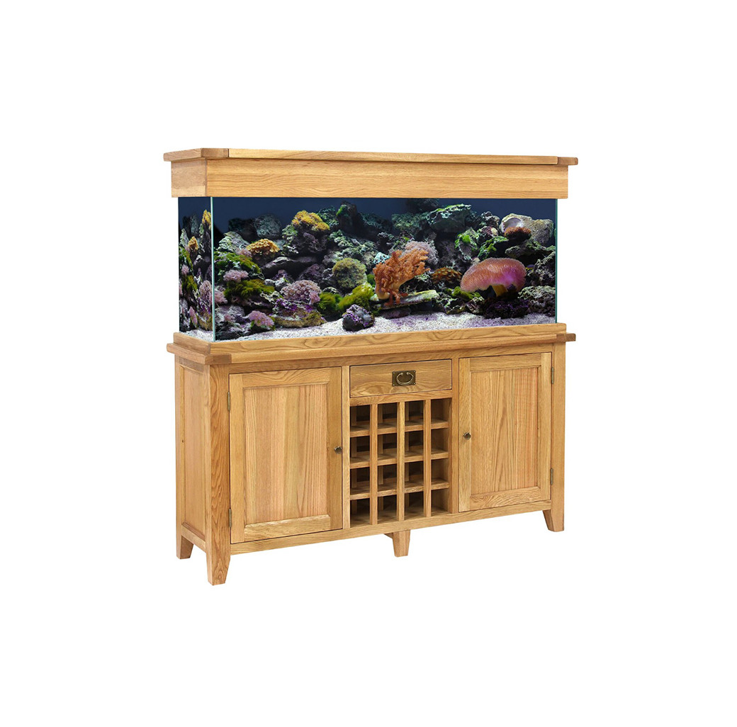 Aqua Oak 160cm Wine Rack Aquarium & Cabinet
