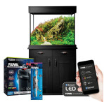 Fluval Shaker 168 Aquarium & Cabinet Set - Black Oak