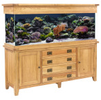 Aqua Oak 180cm Doors & Drawers Aquarium & Cabinet