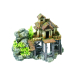 Wooden house, aquarium ornament.