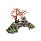 Wood bridge aquarium ornament