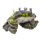 ruined castle and plants, aquarium ornament.