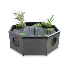 Octagon shaped garden pond, by Blagden