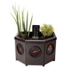 half moon shaped garden pond by Blagden. 