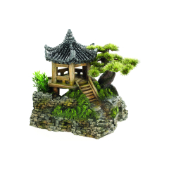 Pagoda house aquarium ornament.