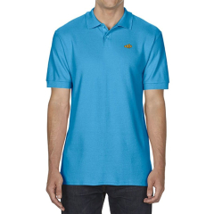 Blue polo shirt with image of a clownfish