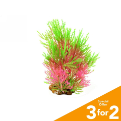 Classic Plastic Aquarium Plant (Small) - Light Green & Red Grass