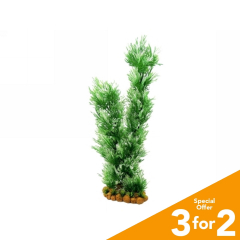 Classic Plastic Aquarium Plant (XX-Large) - Green & White Grass