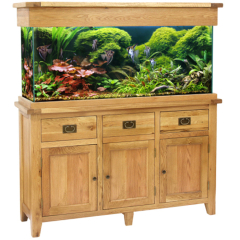 Aqua Oak 150cm Doors & Drawers Aquarium & Cabinet