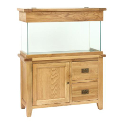 Aqua Oak 110cm Doors & Drawers Aquarium & Cabinet